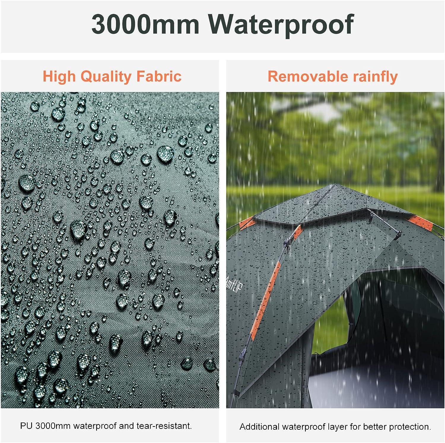 Amflip Dome Tent Pop Up Ultralight Camping Tent for 2 - 3 People - Benebomo