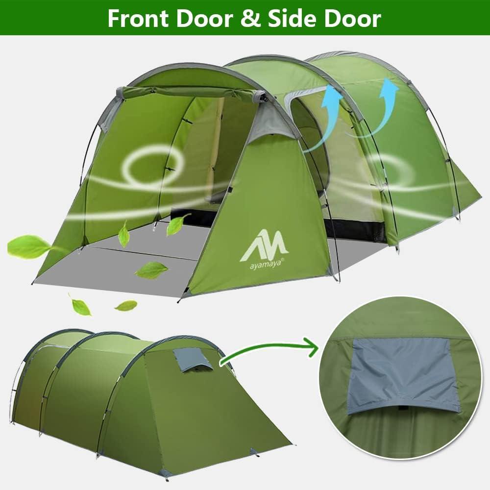 Ayamaya Tunnel Tent for 3 - 4 Person Waterproof Motorcycle Tent 2 Room - Benebomo