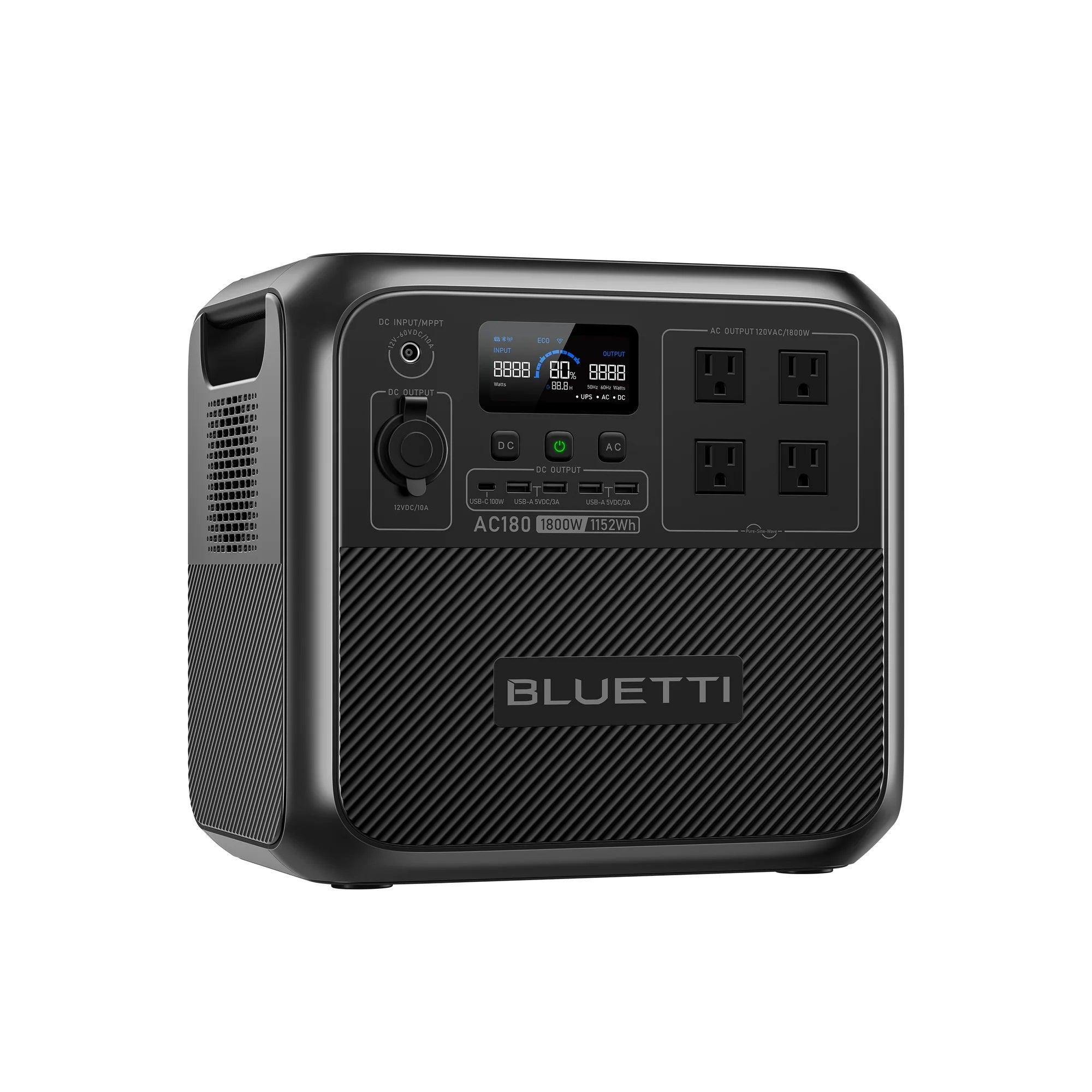 BLUETTI AC180 Solar Portable Power Station 1152Wh - Benebomo