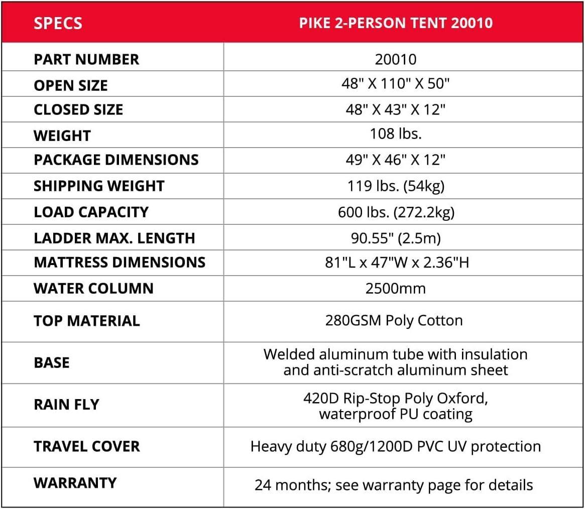Body Armor Roof Tent for 2 People 4 Season Truck Tent - Benebomo