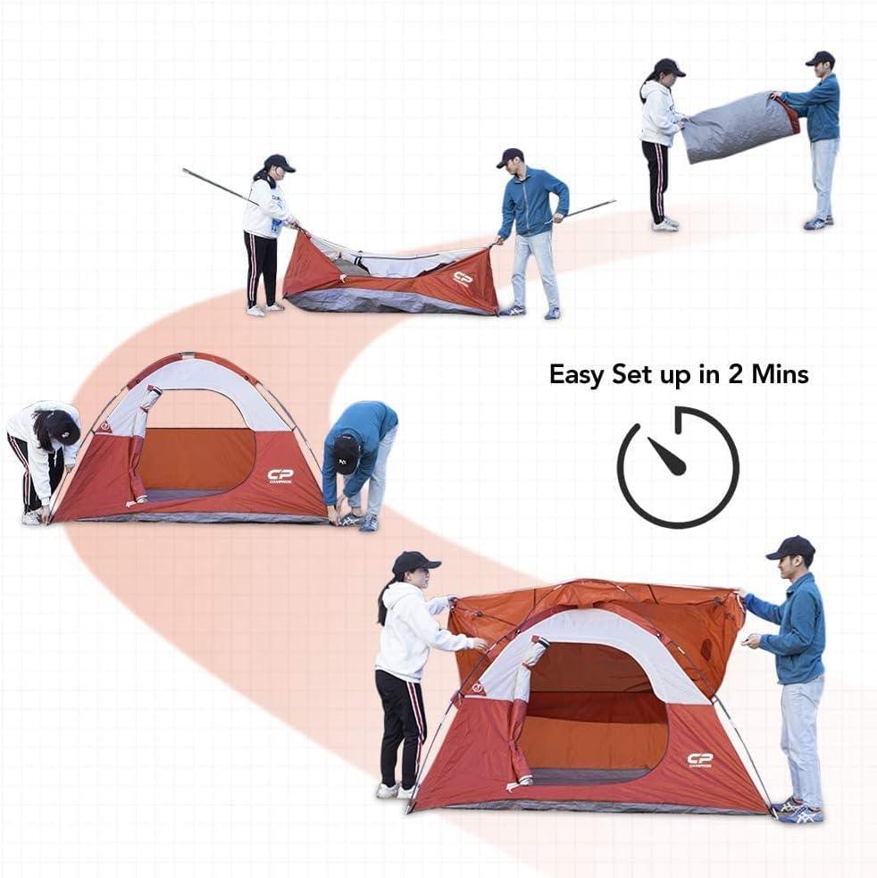 CAMPROS Dome Tent for Camping 3 Person Tent Waterproof - Benebomo
