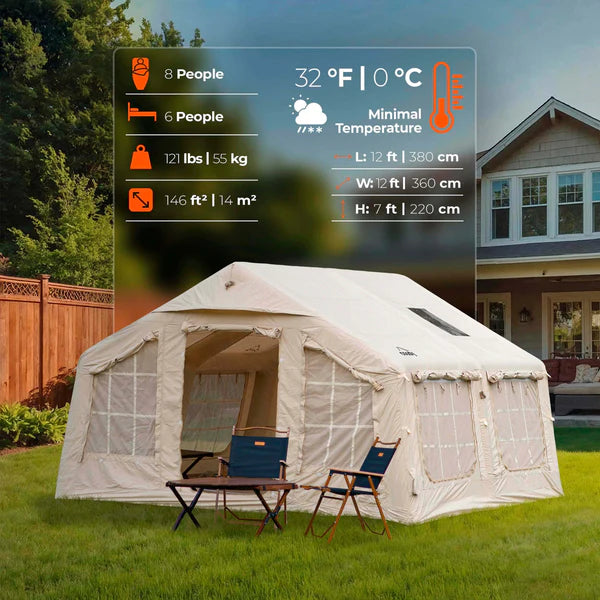Coody 13.6 - Inflatable Camping Tent for 2-8 Person
