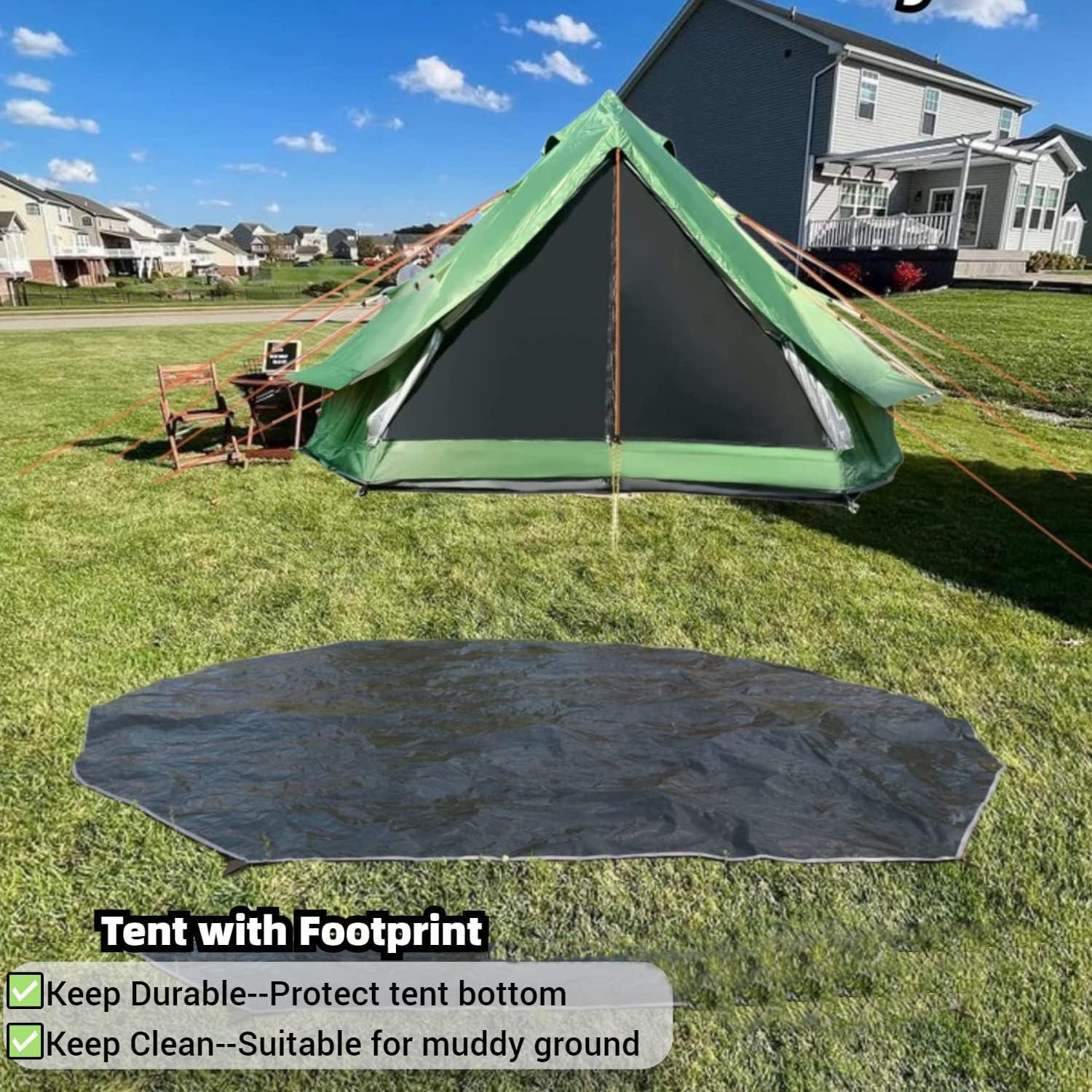 DANCHEL Bell Tent for 4 Person Portable Glamping Yurt Tent 3 Season - Benebomo