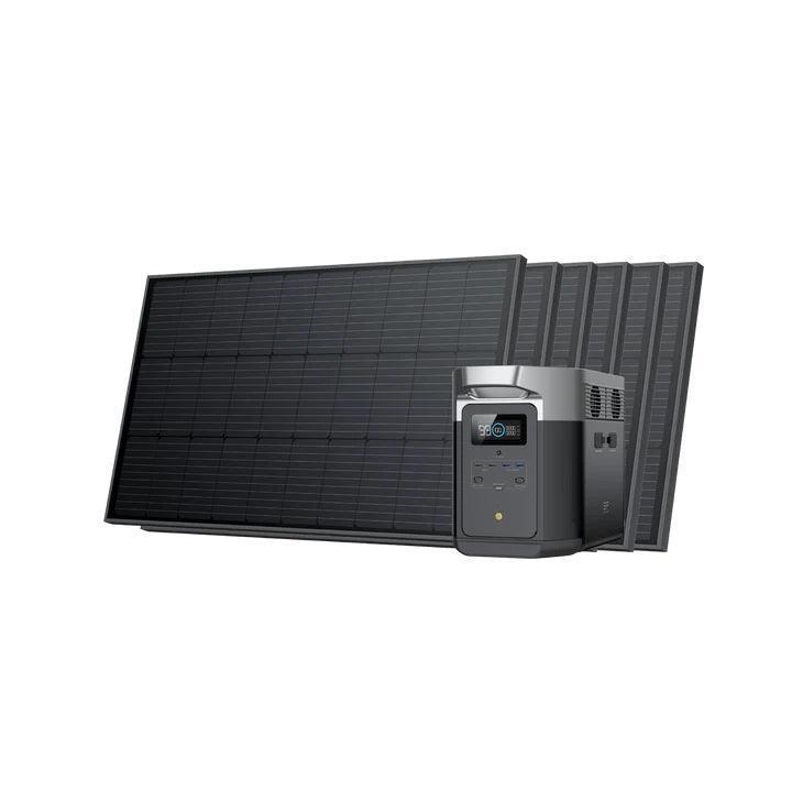 EcoFlow Solar Generator DELTA Max 2000 with 100W Rigid Solar Panel - Benebomo