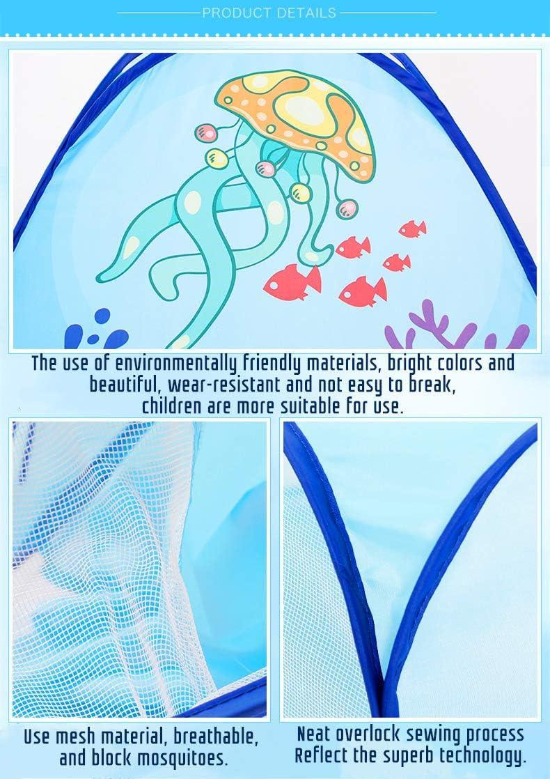Kid's Blue Pop - Up Tent Ocean World Tunnel Tent - Benebomo