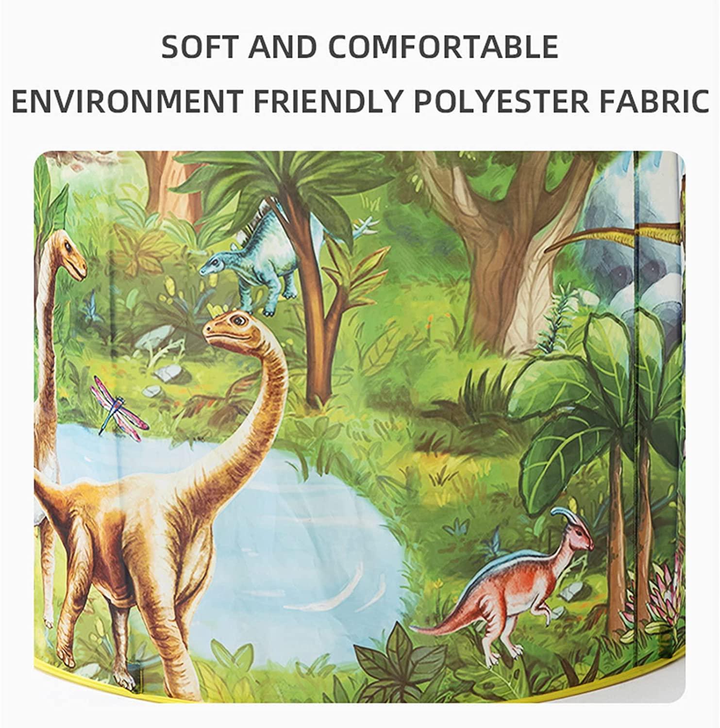 Kid's Green 3D Dinosaur Play Tent with Sound Button - Benebomo