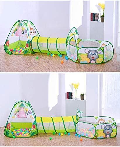 Kid's Green Pop - Up Tent Animal World Play Tent - Benebomo