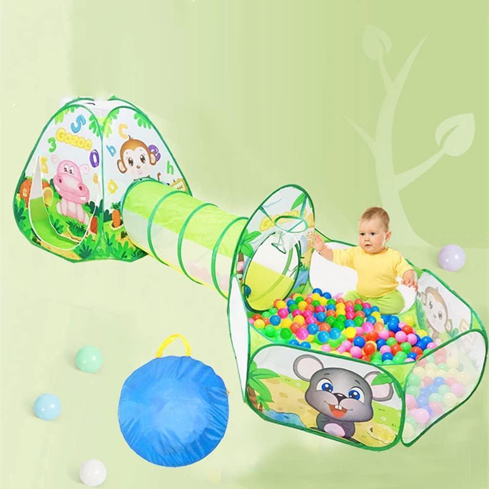 Kid's Green Pop - Up Tent Animal World Play Tent - Benebomo