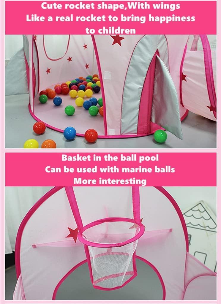 Kid's Pink Moon and Star Tunnel Tent Polyster - Benebomo