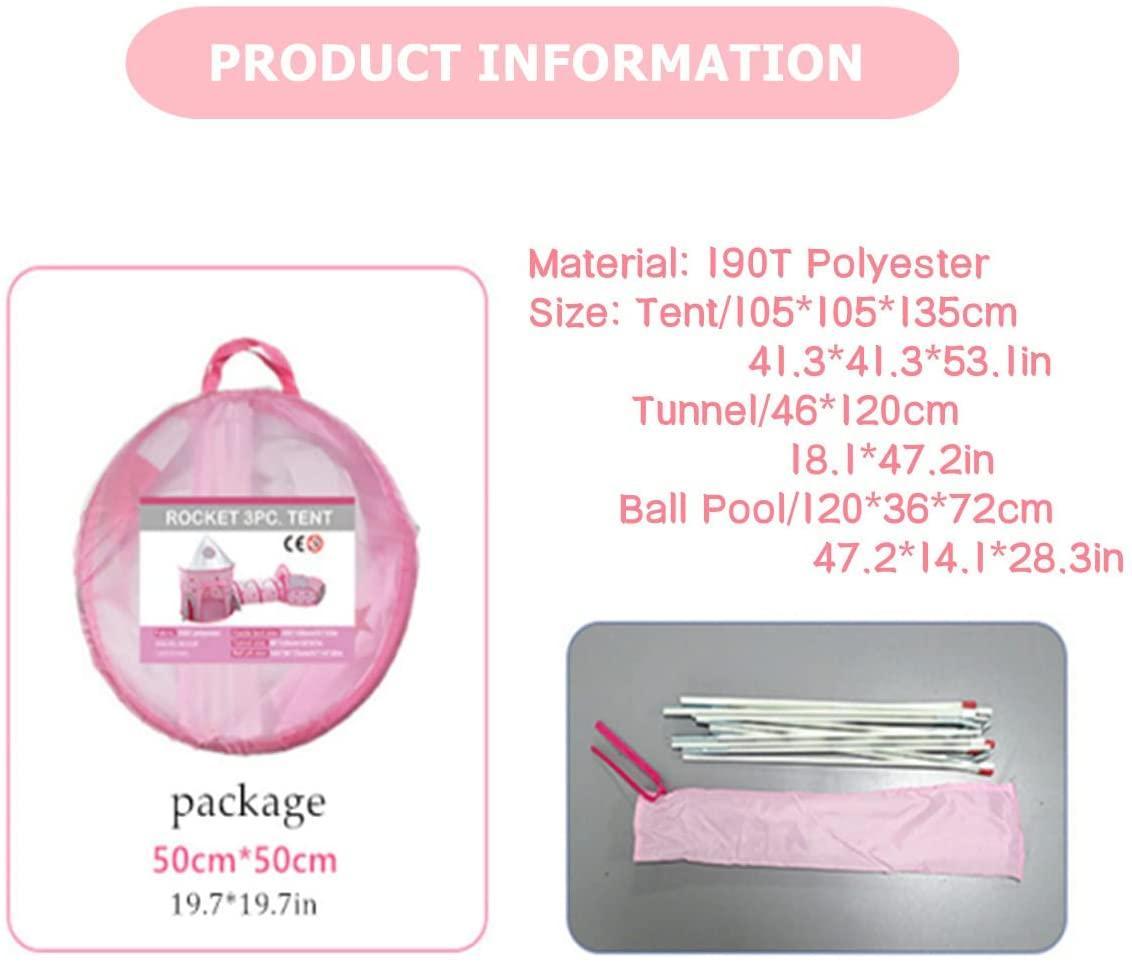Kid's Pink Moon and Star Tunnel Tent Polyster - Benebomo