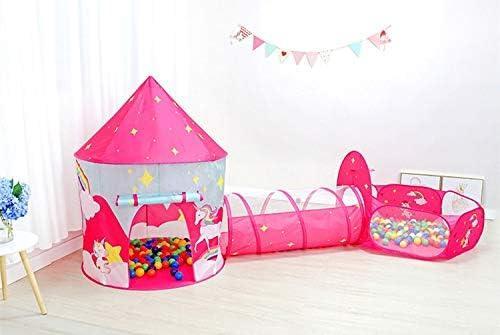 Kid's Pink Tunnel Tent Unicorn Play Tent with Ball Pit - Benebomo