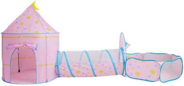 Kid's Polyester Pink Moon and Star Tunnel Tent - Benebomo