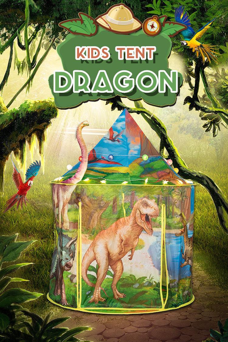 Kid's Yurt Tent Polyester 3D Dinosaur Play Tent - Benebomo