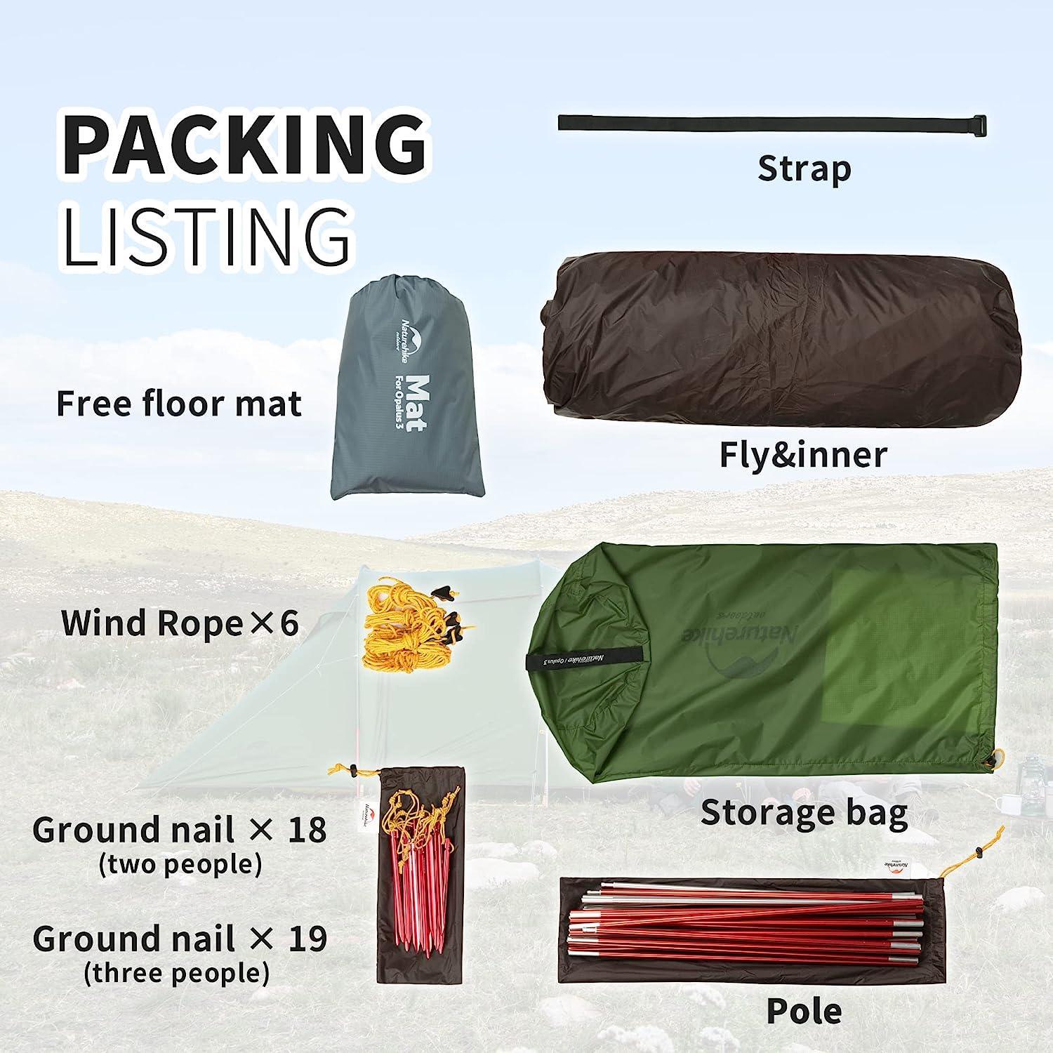 Naturehike Tunnel Tent for 3 to 4 People Green Waterproof Polyester - Benebomo
