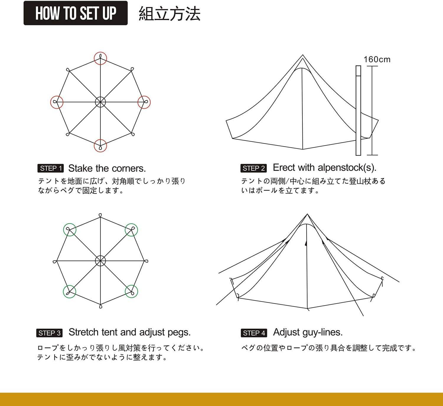 OneTigris Pyramid Tent for 2 Person Waterproof Teepee Tent - Benebomo