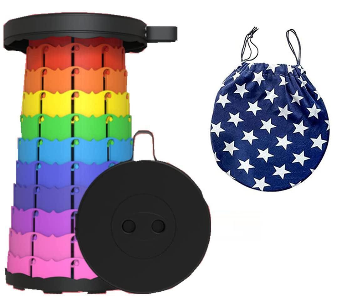 Plastic Foldable Stool Rainbow Color Portable - Benebomo