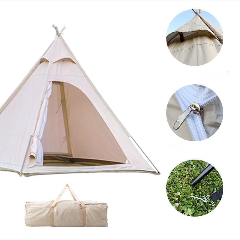 Pyramid Tent for Adult's 3 to 4 Person Beige - Benebomo