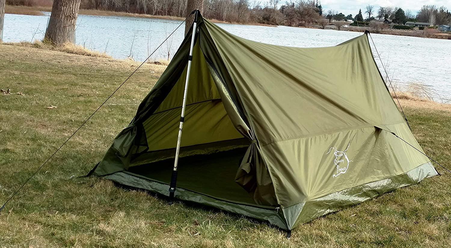 River Country Products Ridge Tent for 2 People Green Polyester Trekker Tent - Benebomo