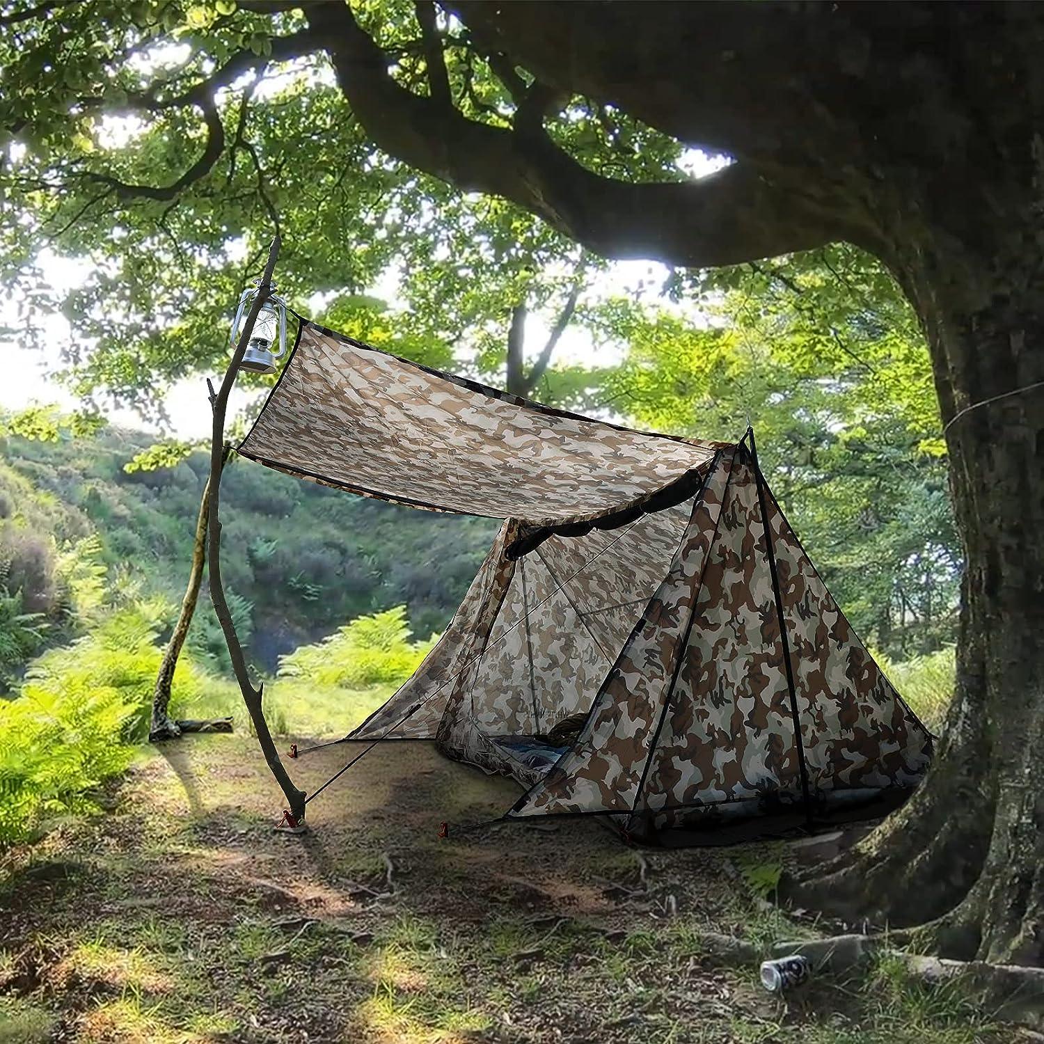 whitehills ridge tent camouflage polyester trekking pole tent setup