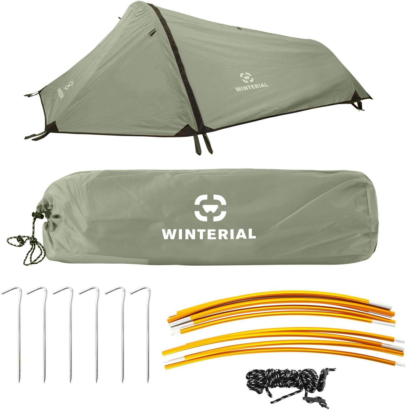winterial bivy tent for 1 person green lightweight package