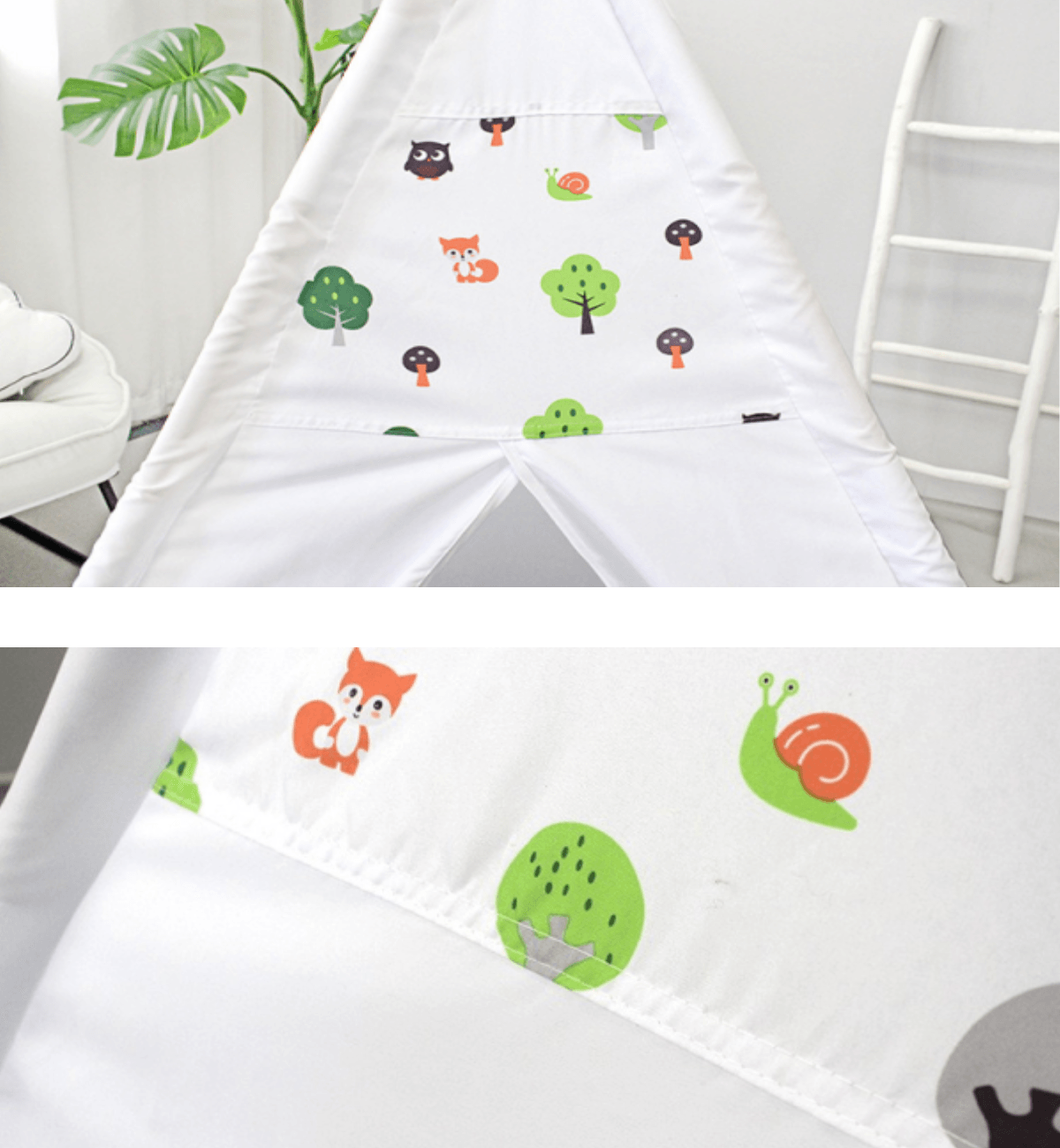 Kids Teepee Tent Forest Pattern