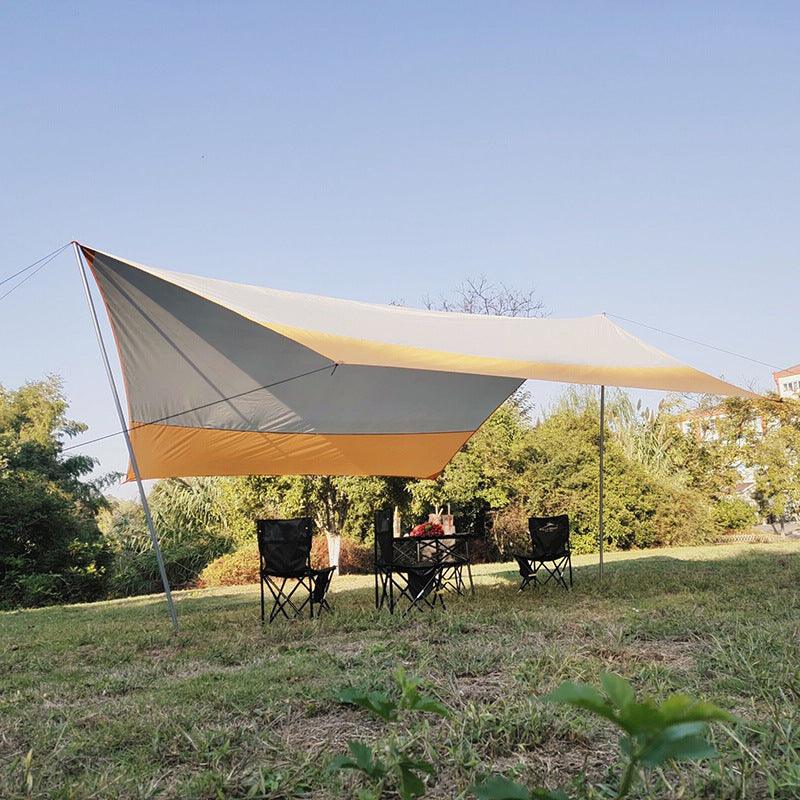 Outdoor Hexagonal Sun Shade Camping Tent Orange Beige