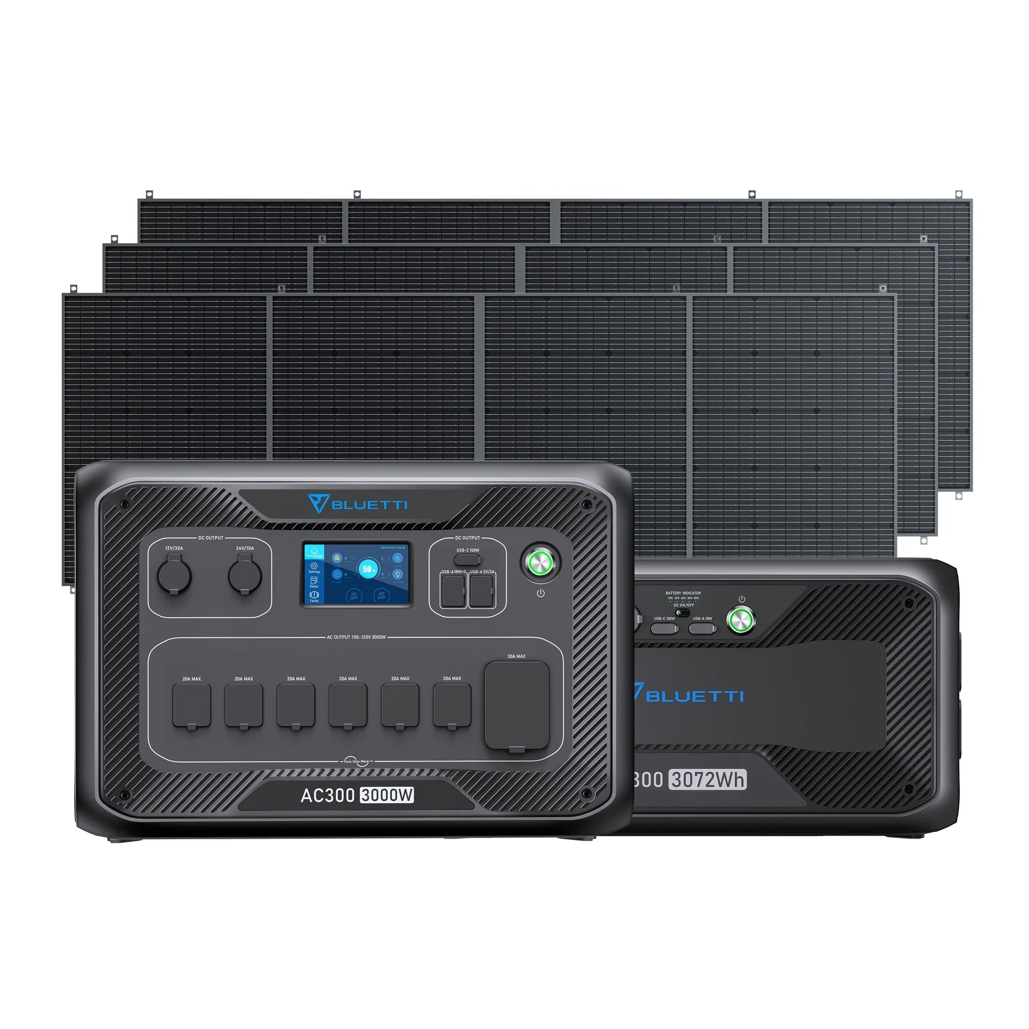 Ac300 B300 Home Battery Bluetti With 3 Solar Panels