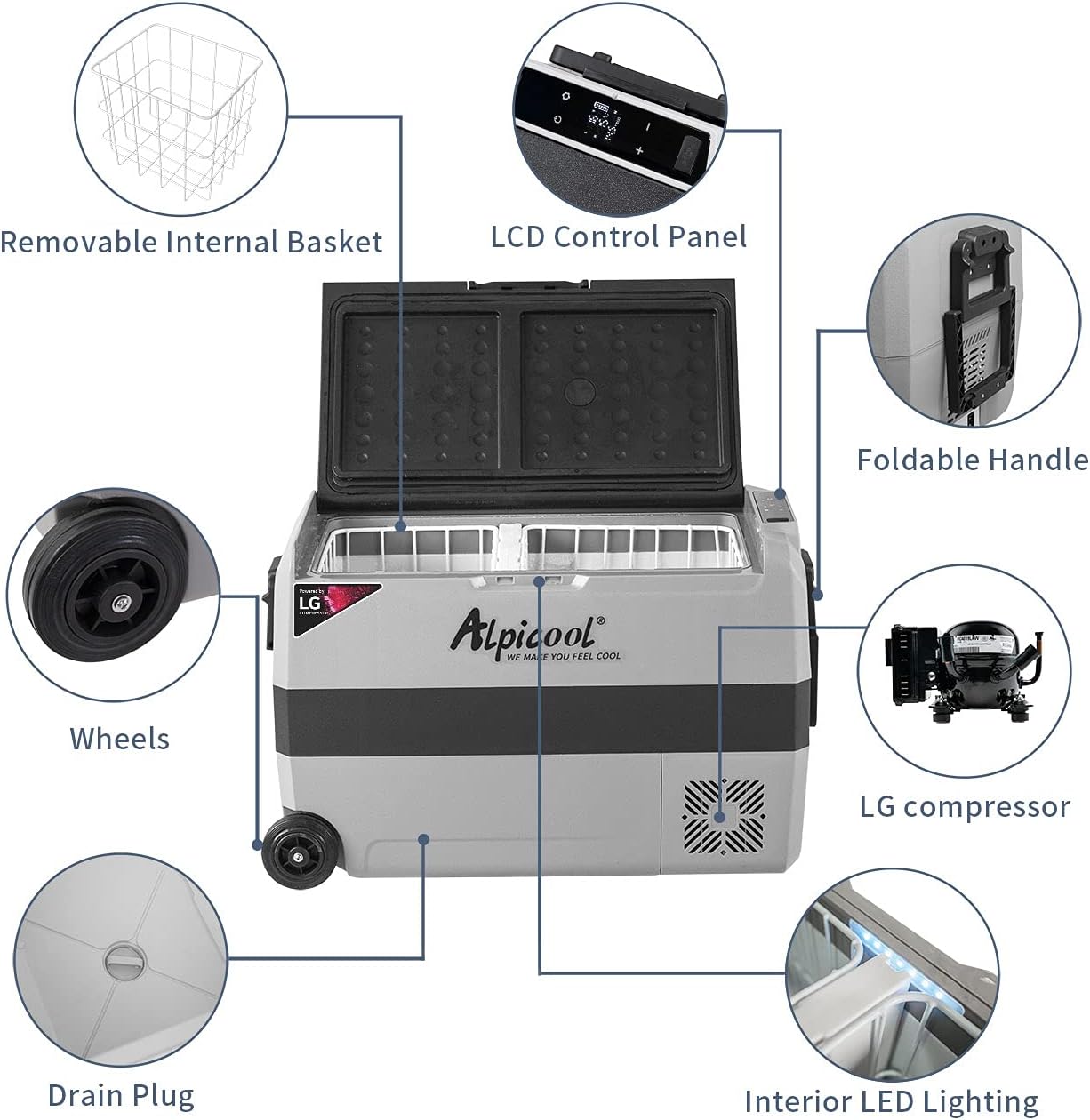 Alpicool Solar Cooler Features