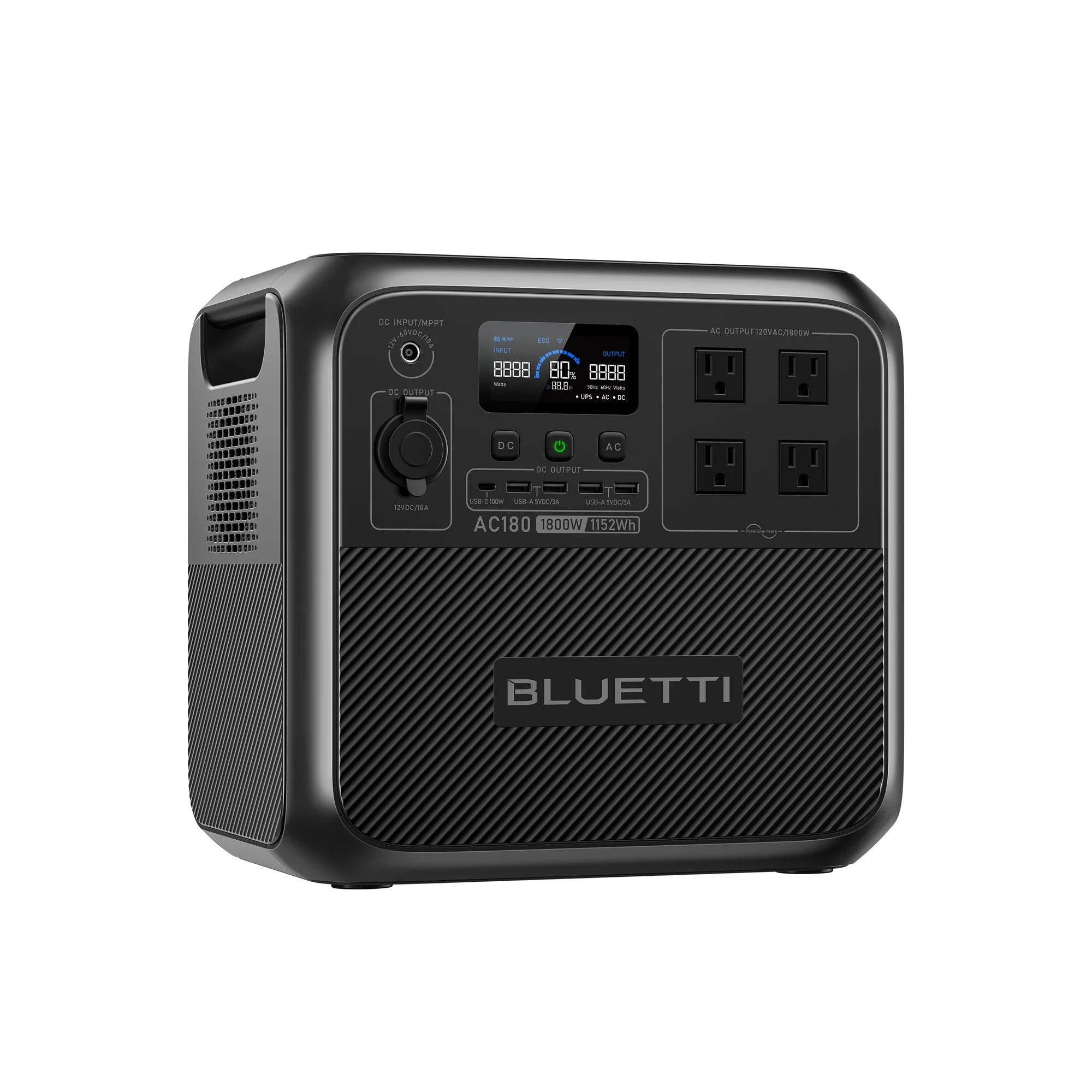 Bluetti Portable Power Station Ac180 Sideview