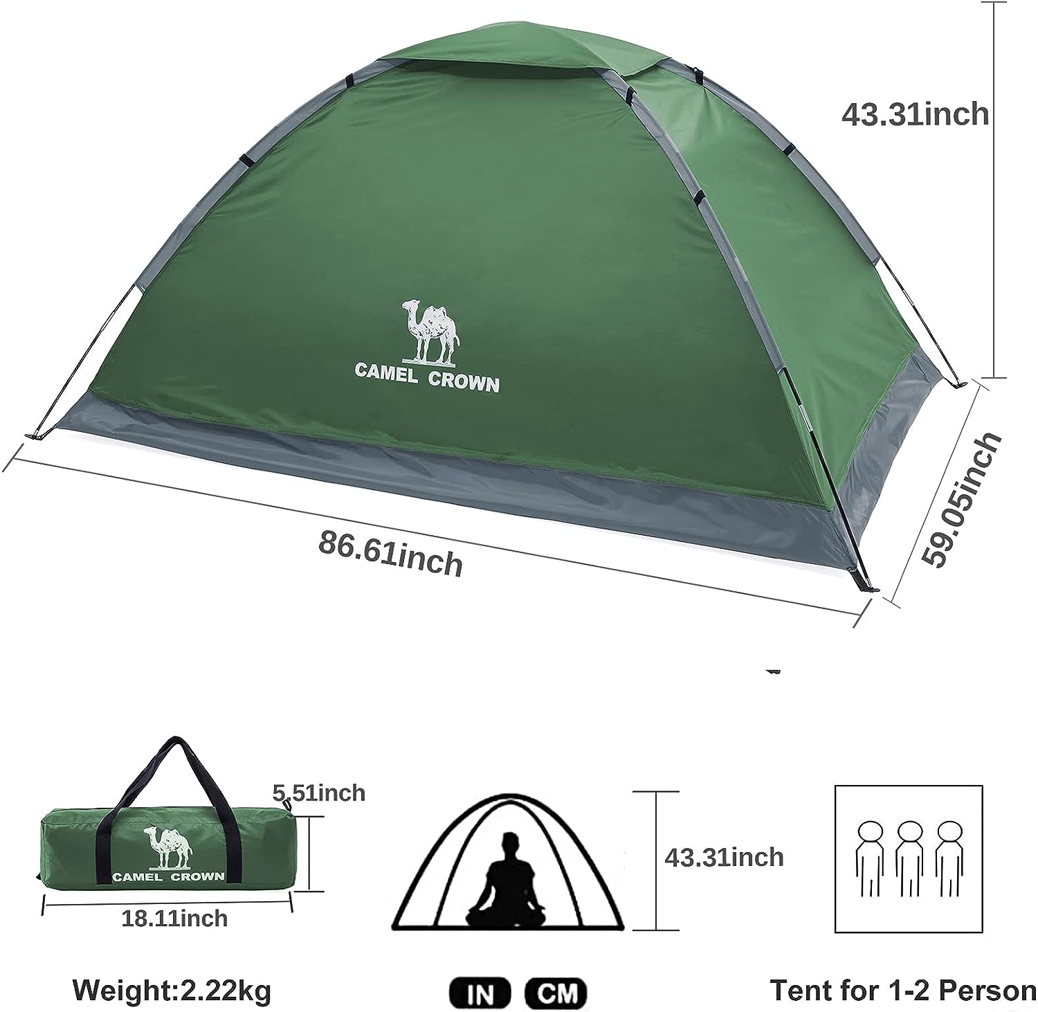 camel crown dome tent size