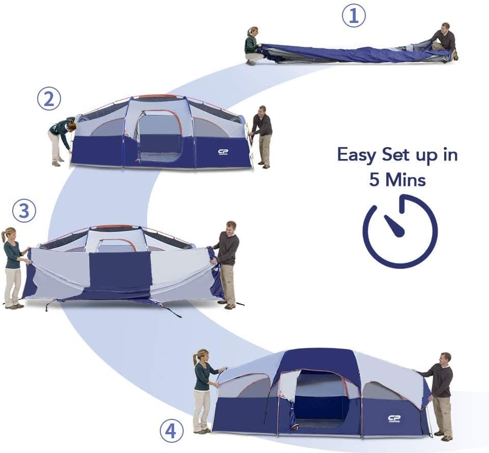 Campros Cabin Tent For 8 Person Setup