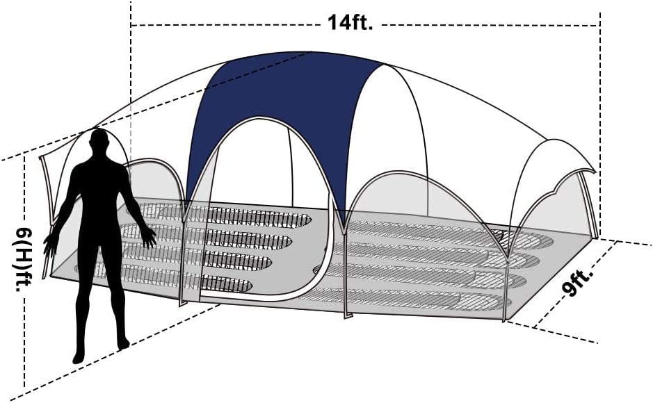Campros Cabin Tent For 8 Person Size