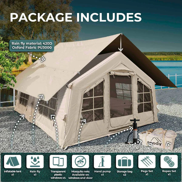 Coody 13.6 - Inflatable Camping Tent for 2-8 Person