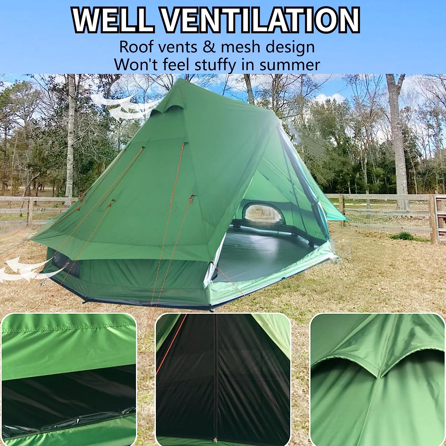 Danchel Glamping Tent Bell Tent Ventilation