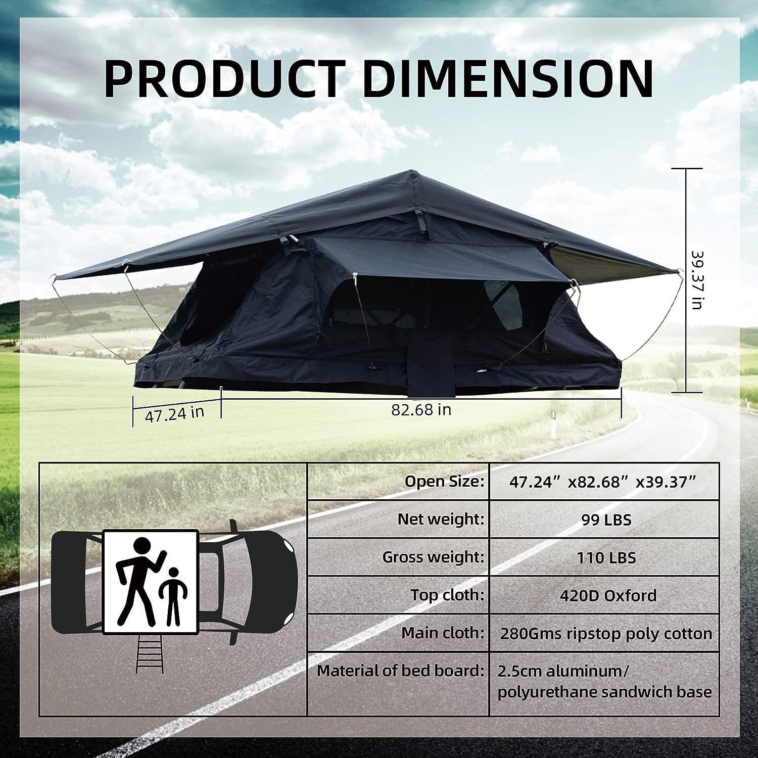 Dithoko Roof Tent Truck Tent Specs