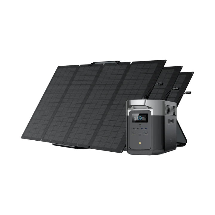 Ecoflow Delta Max With Three 160W Portable Solar Panel