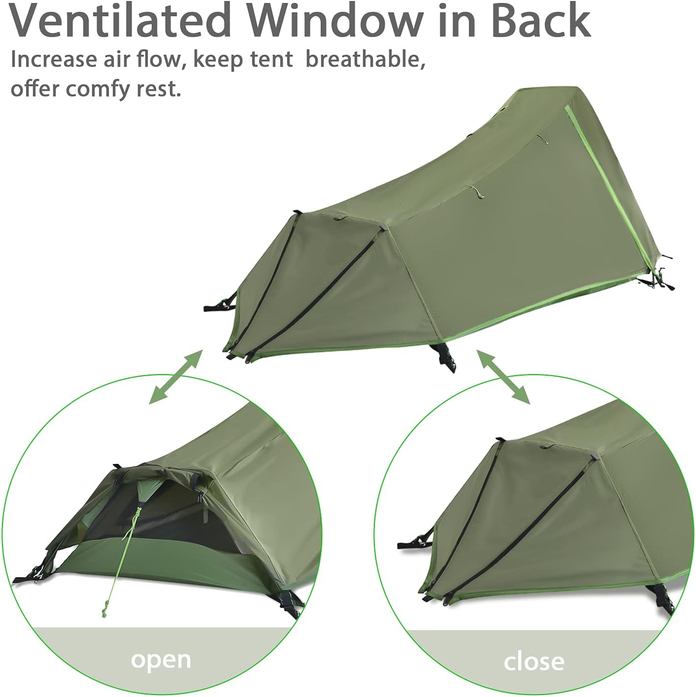 geertop bivy tent green polyester backpacking tent ventilation