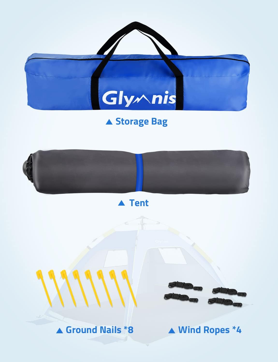 glymnis gazebo tent blue oxford pop up beach tent package