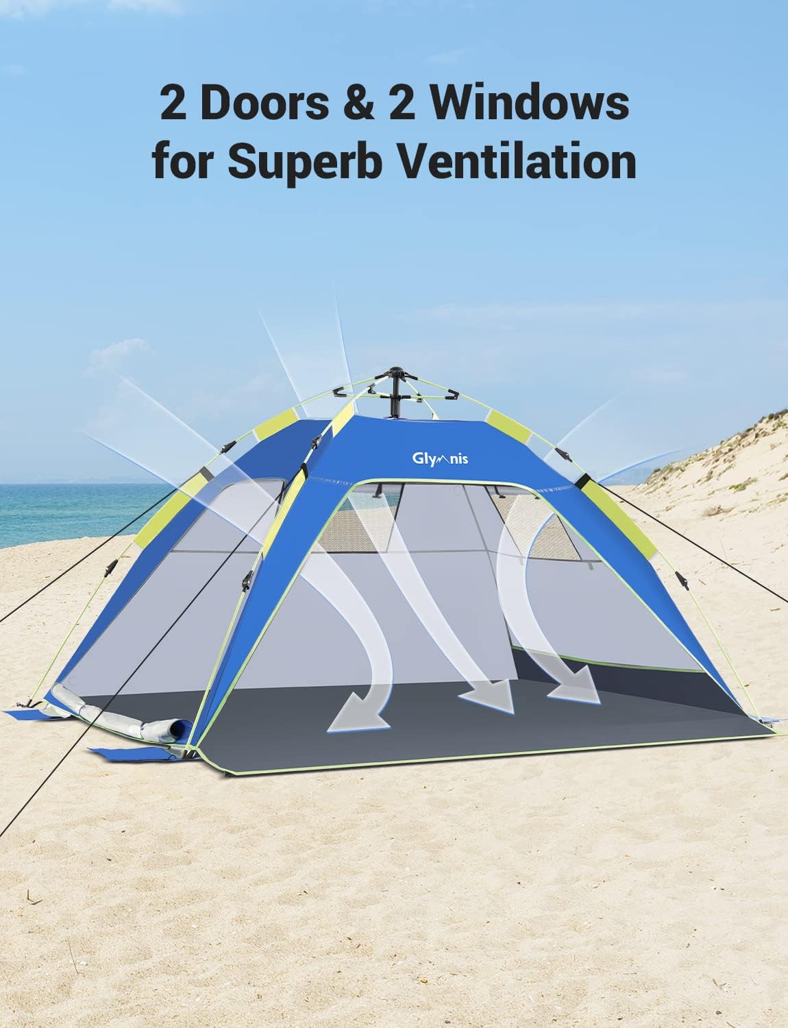 glymnis gazebo tent blue oxford pop up beach tent ventilation