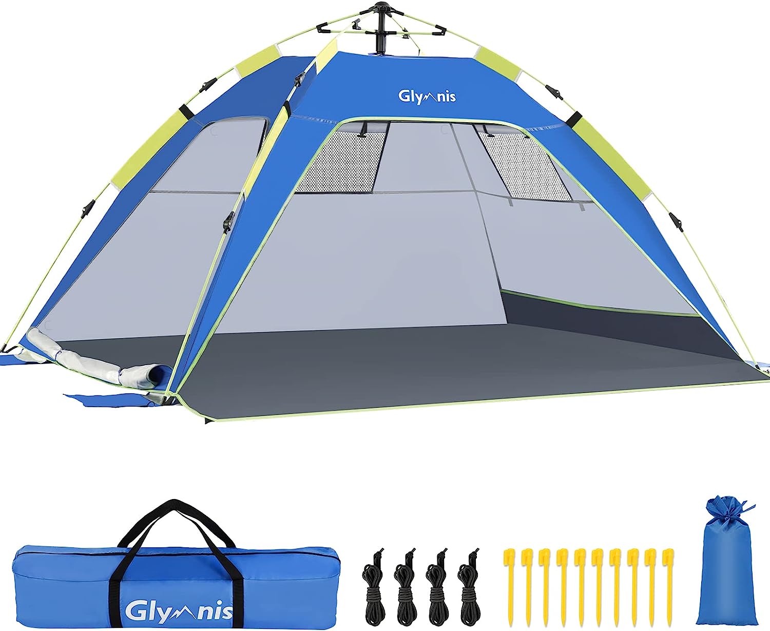 glymnis gazebo tent blue oxford pop up beach tent