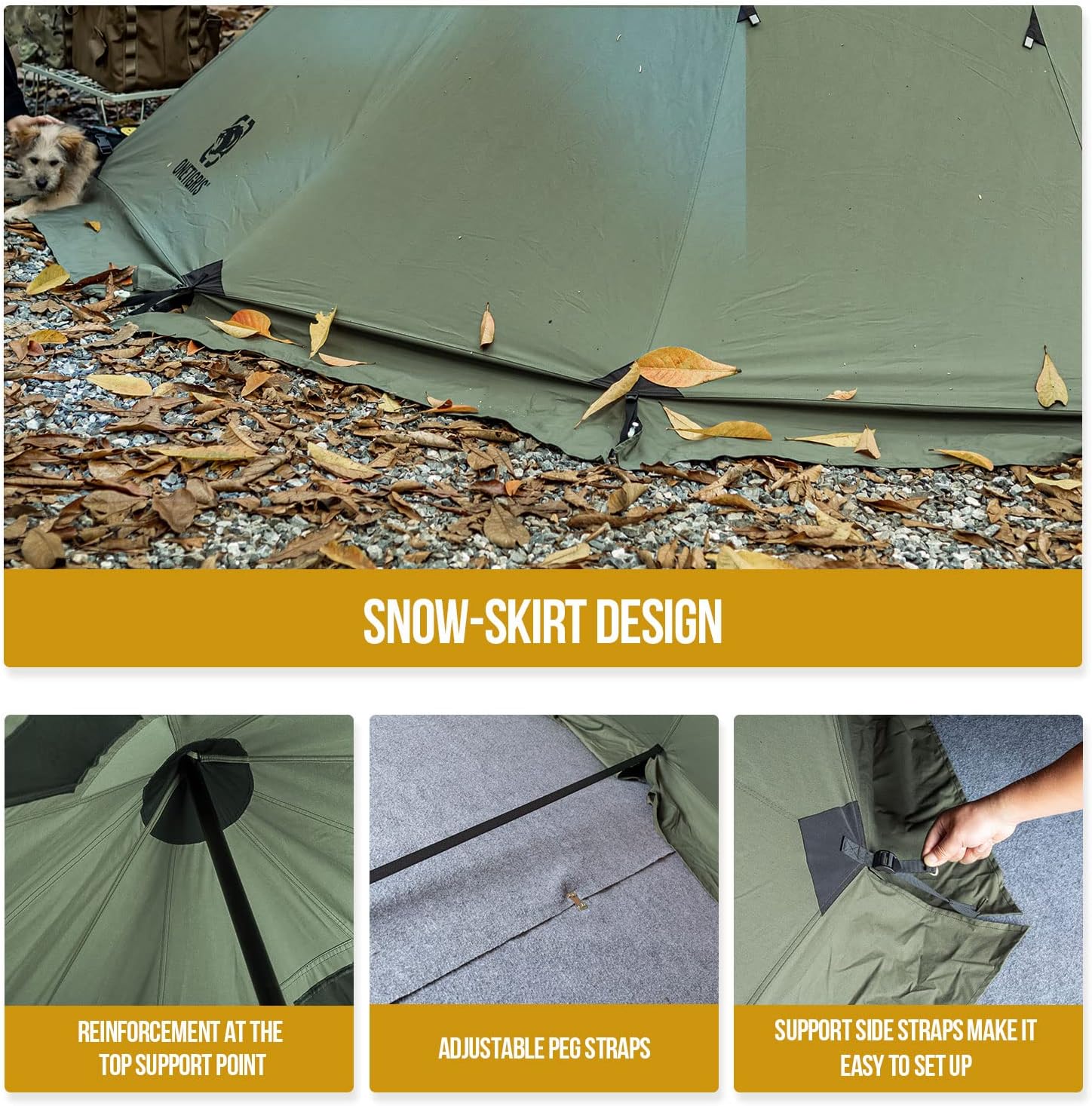 Green Cotton Teepee Tent For 4 Waterproof Details