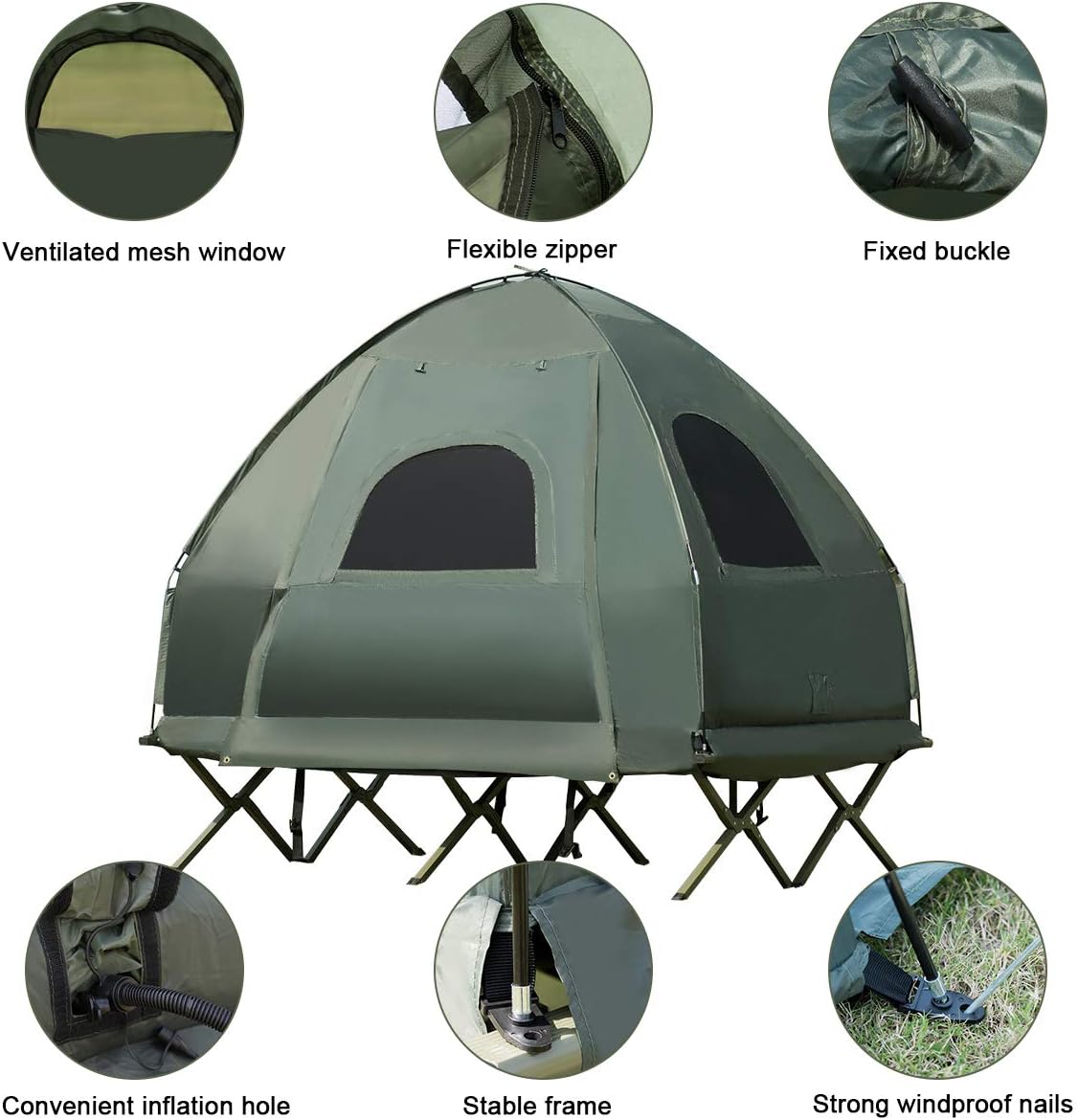 Gymax Tent Cot Features