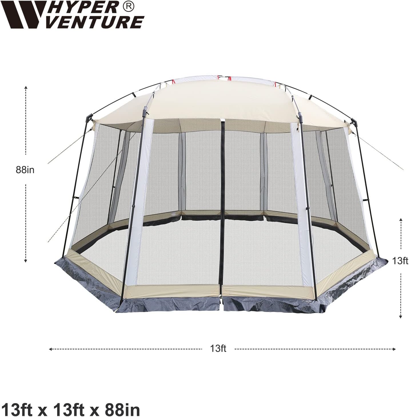 hyper venture gazebo tent khaki oxford waterproof dimension