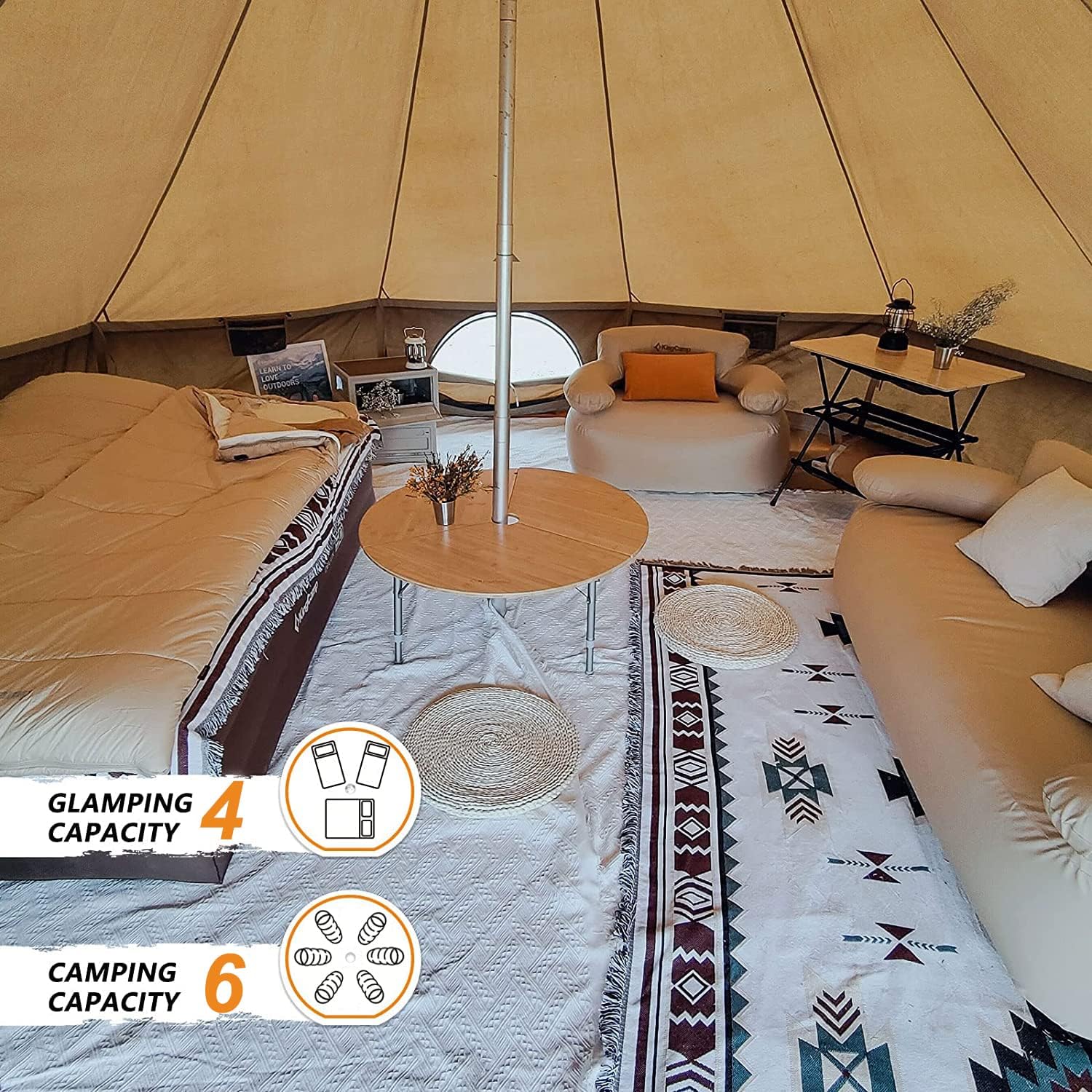 Kingcamp Glamping Tent Bell Tent For 6 Capacity