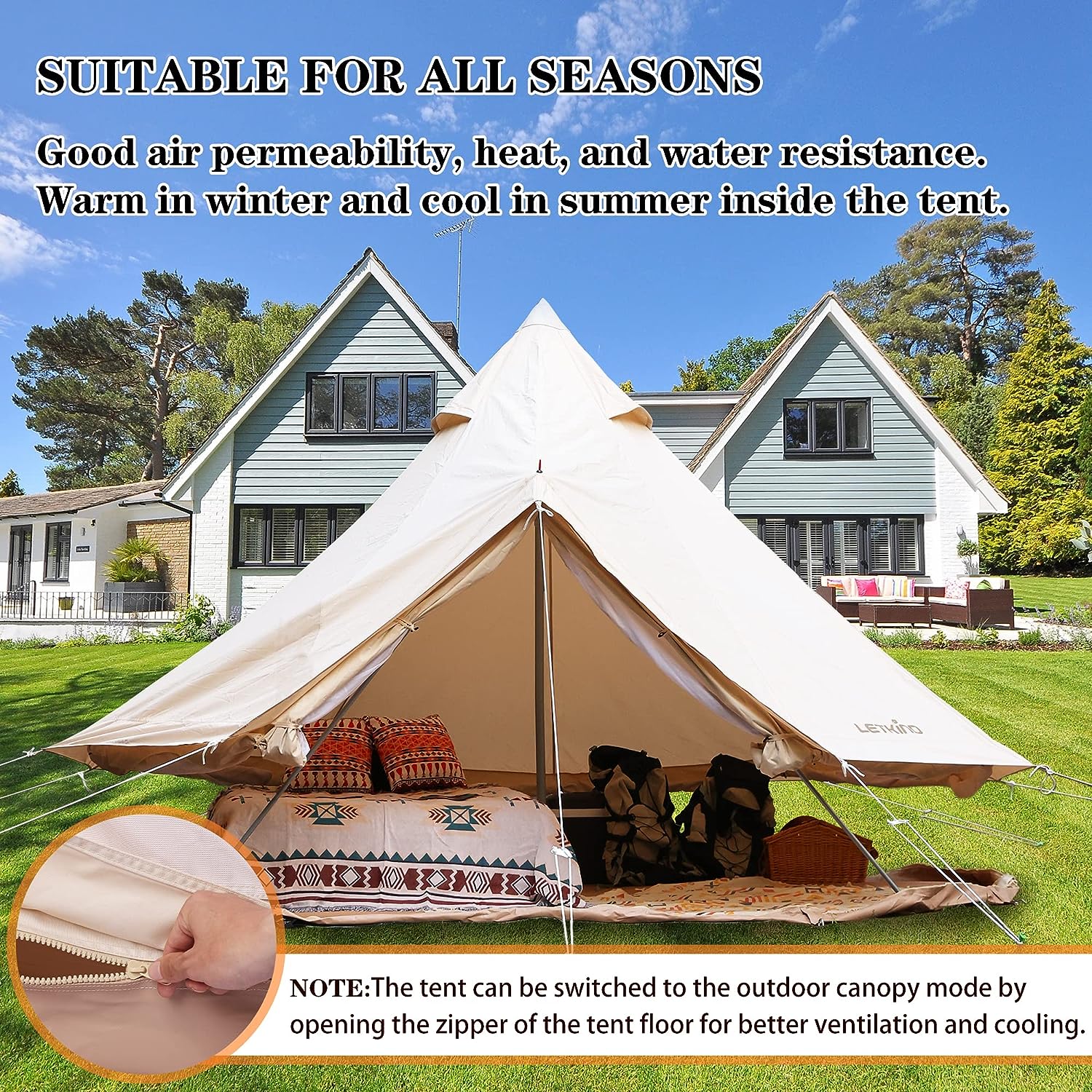 Letkind Bell Tent For Glamping All Season