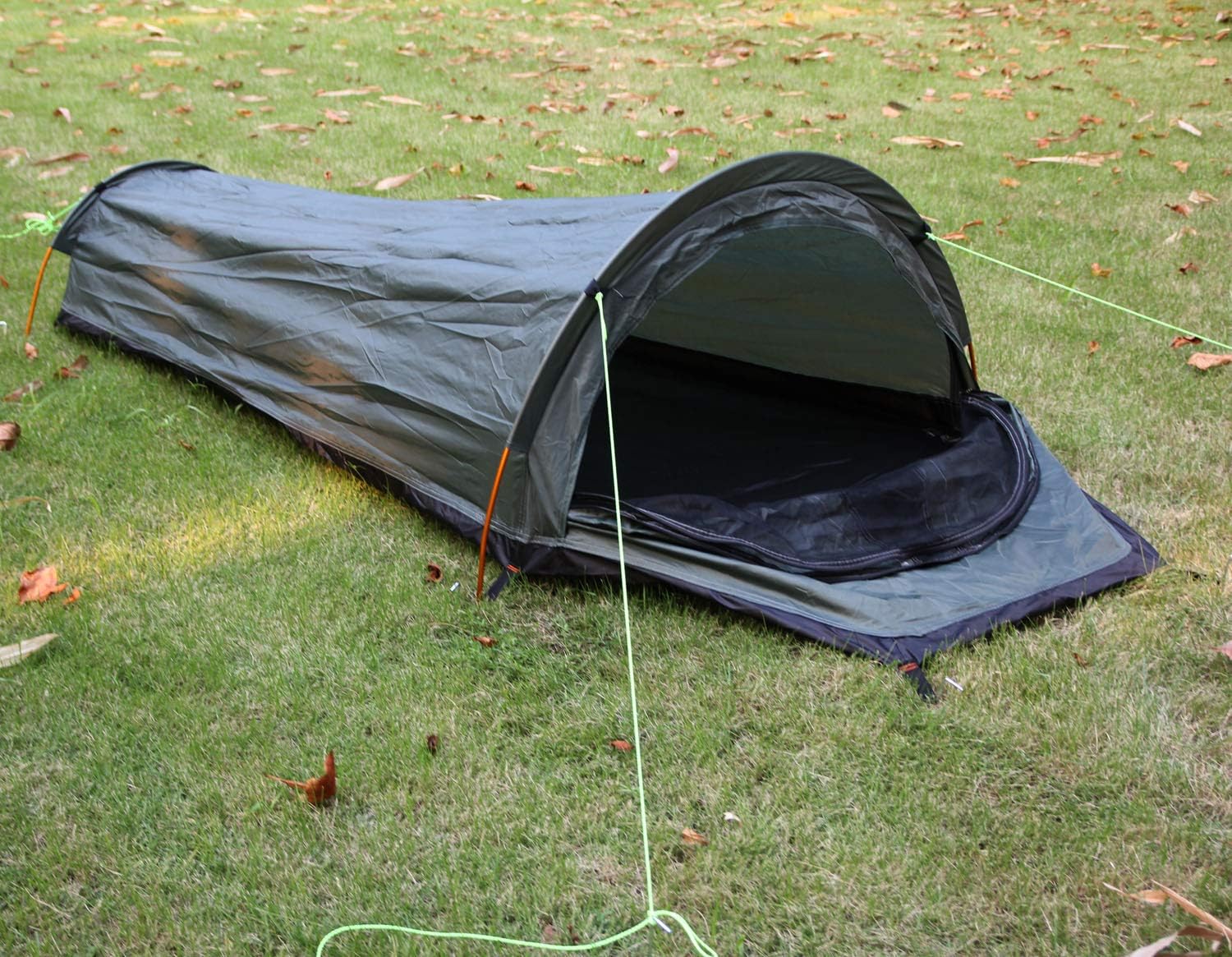 lytharvest bivy tent green ultralight survival tent entrance