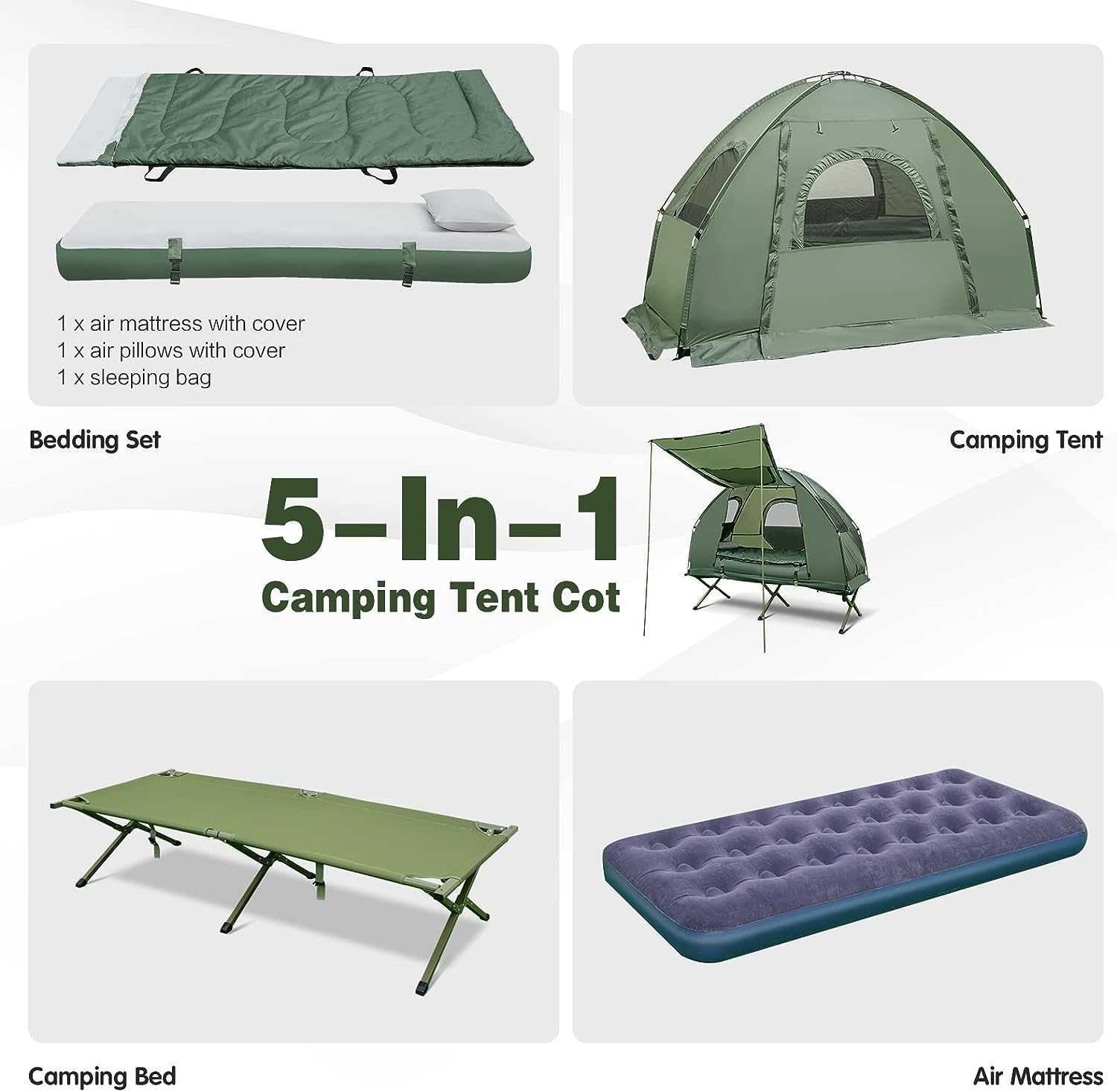 nightcore 1 person cot tent camping bed air mattress