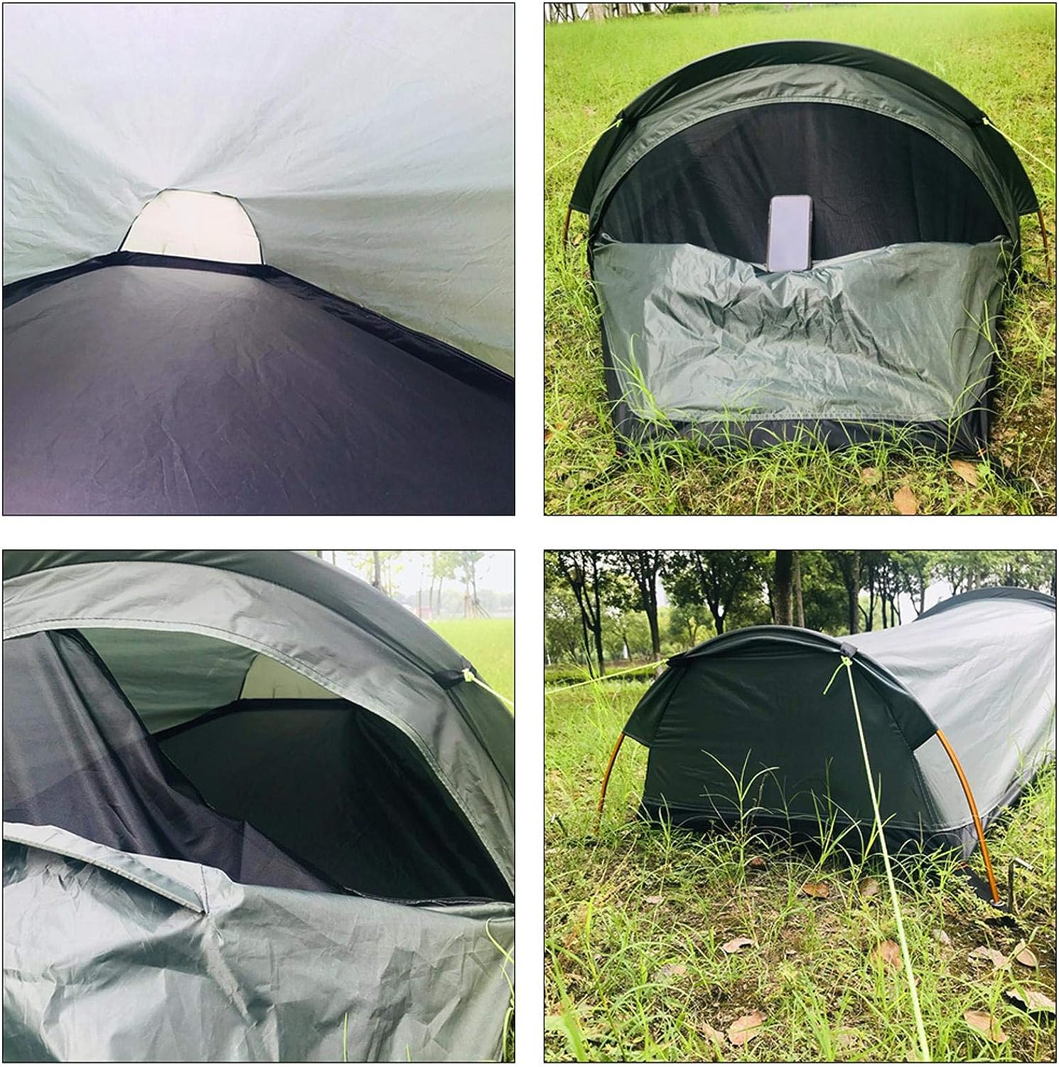 nrkin bivy tent green polyester ultralight waterproof details