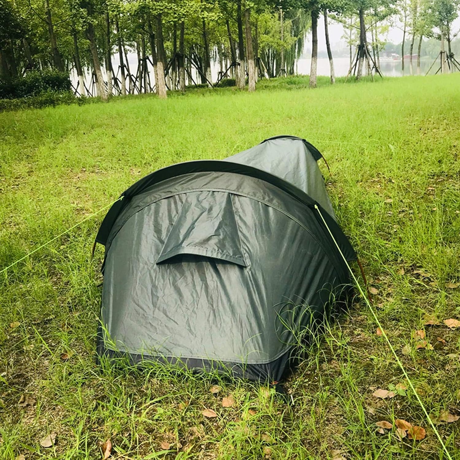 nrkin bivy tent green polyester ultralight waterproof front