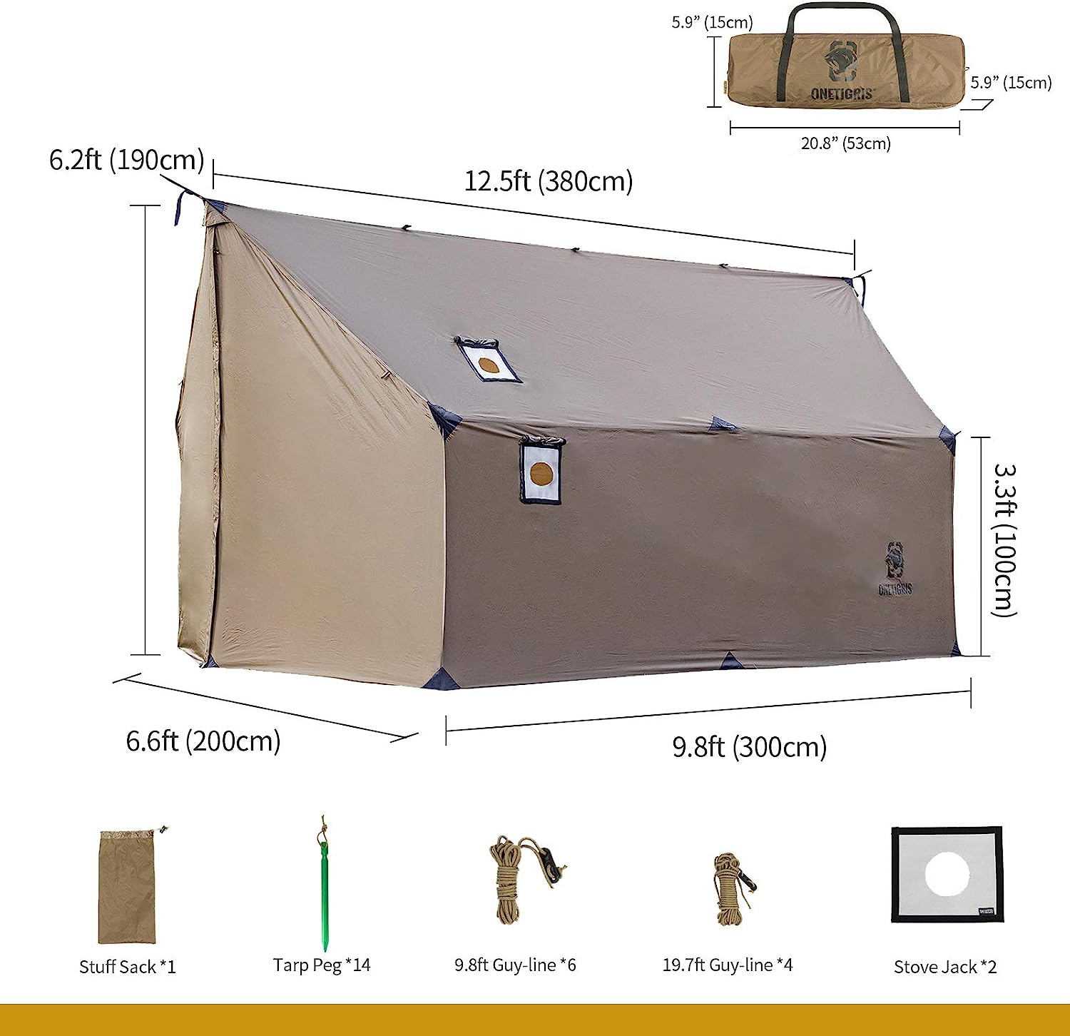 onetigris hammock tent brown specification